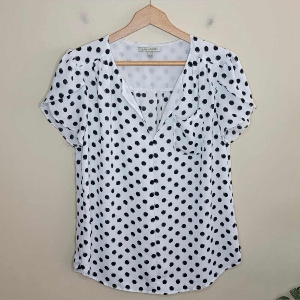 41 Hawthorn White Polka Dot Blouse